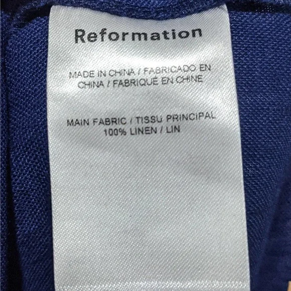 NWT Reformation Weiss Linen Wrap Midi Dress Danube Blue Women's Size XL - Picture 11 of 11